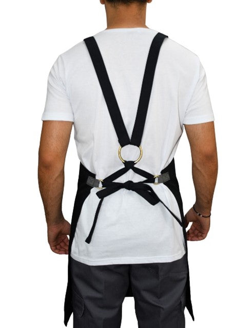 Black & Grey Neck Apron Back