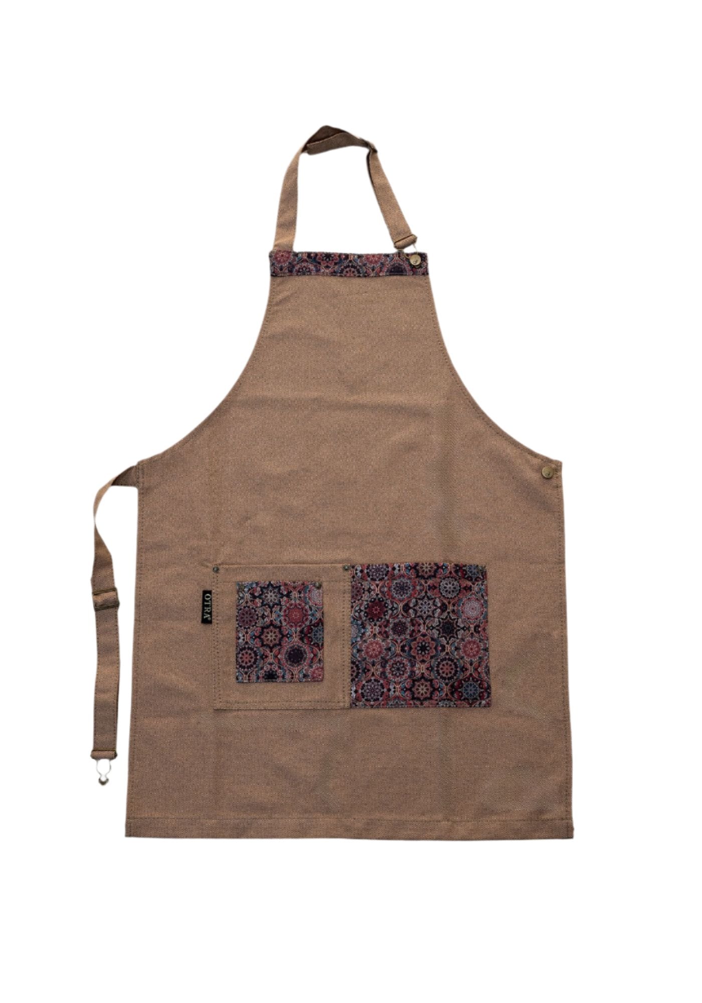 Brown Jean straw Neck Apron