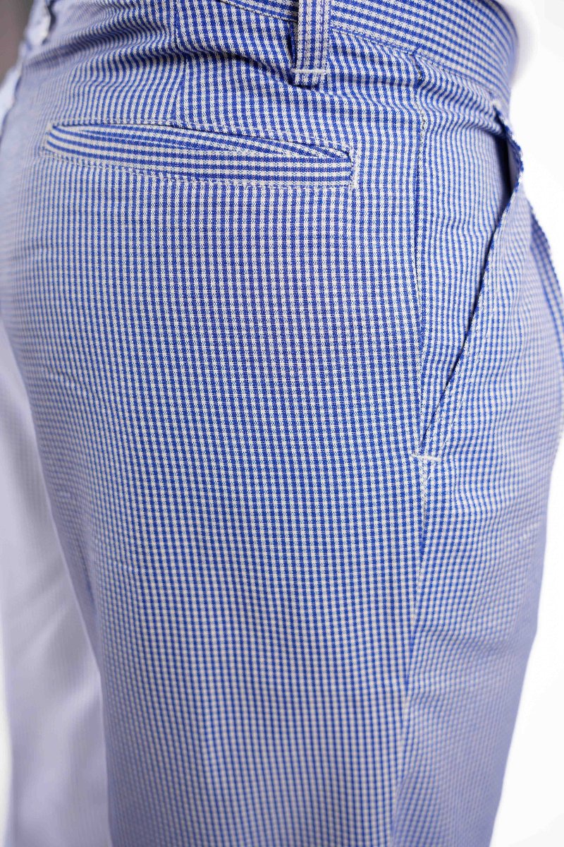 Chef Pants Blue Checkered Side