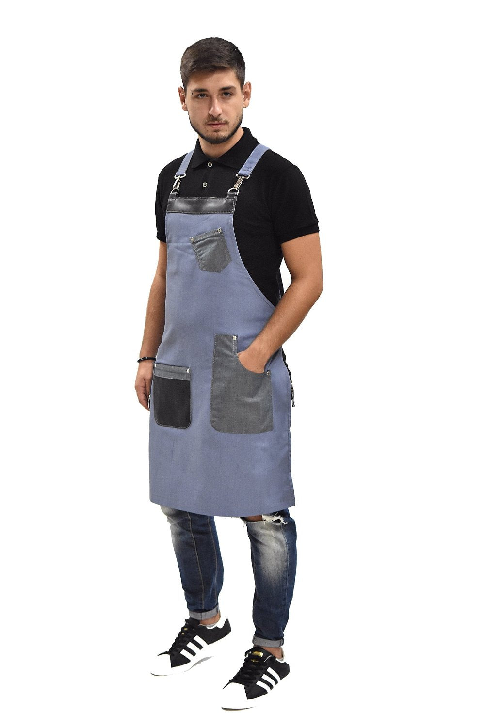 Light Blue Denim Apron Front