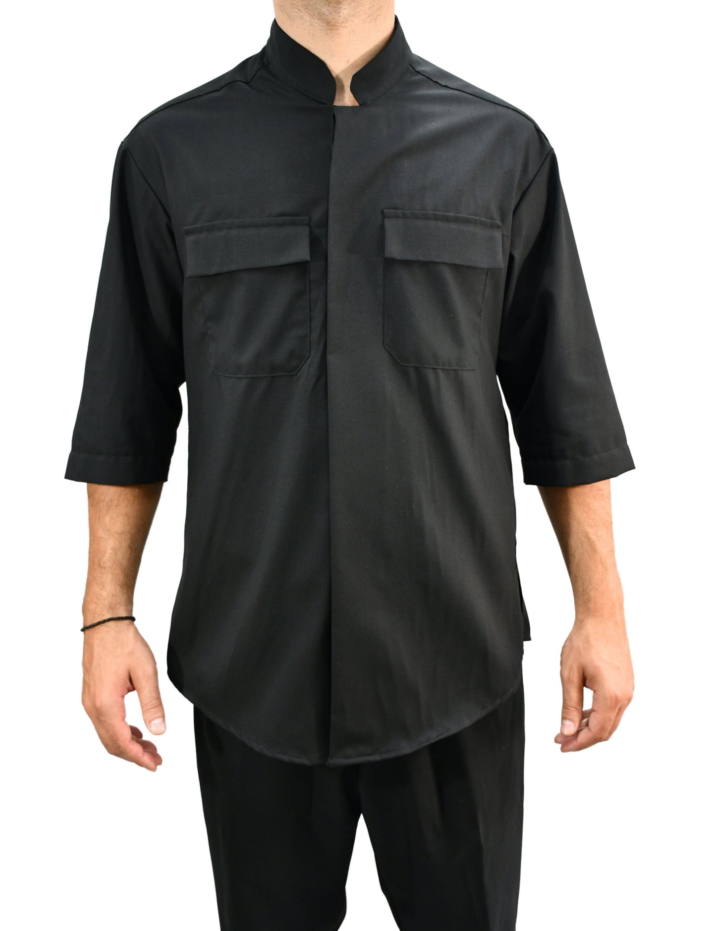 Black waiter / host Shirt Buttoned