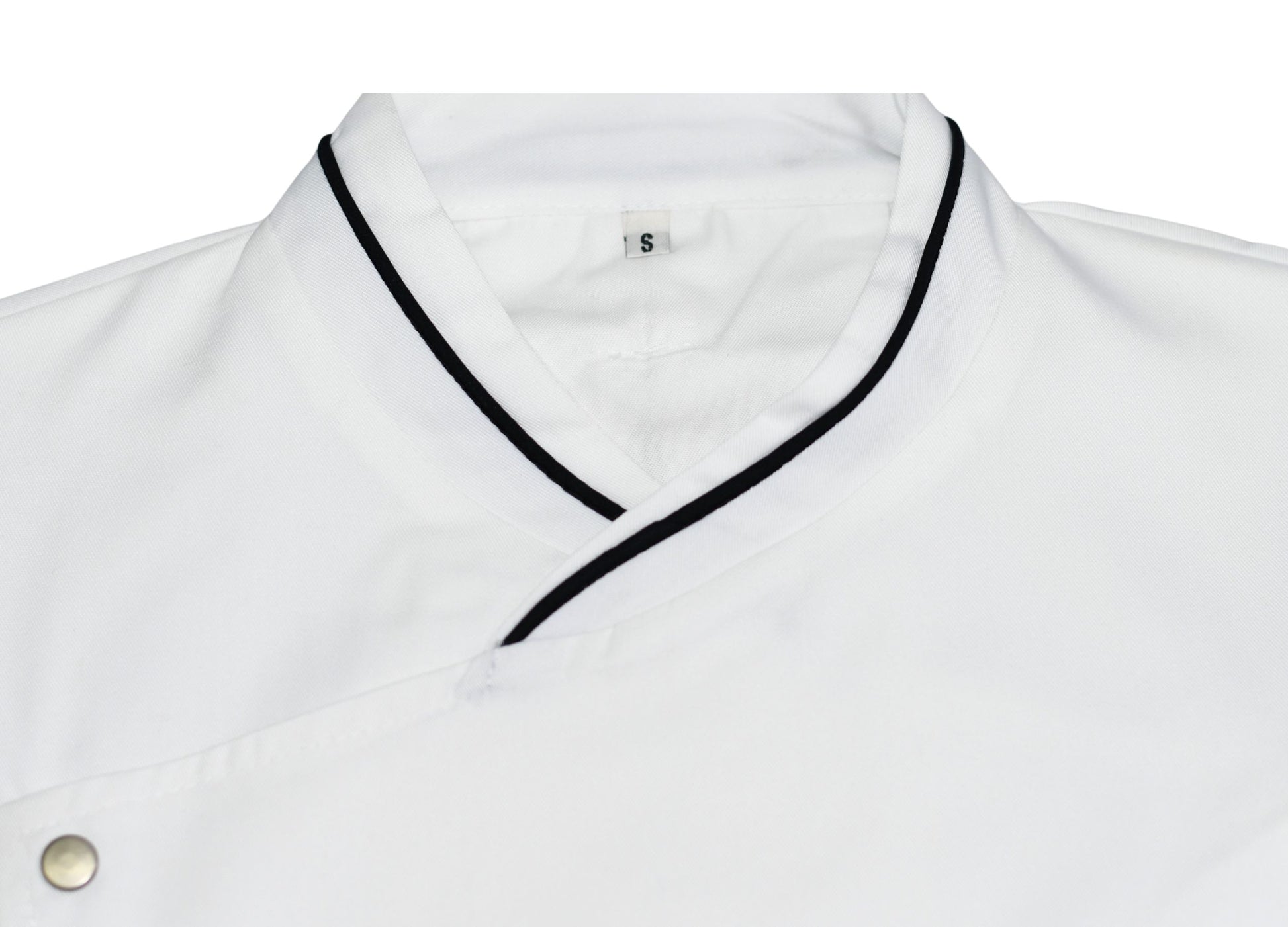 Chef Blouse white with Black Trim Collar