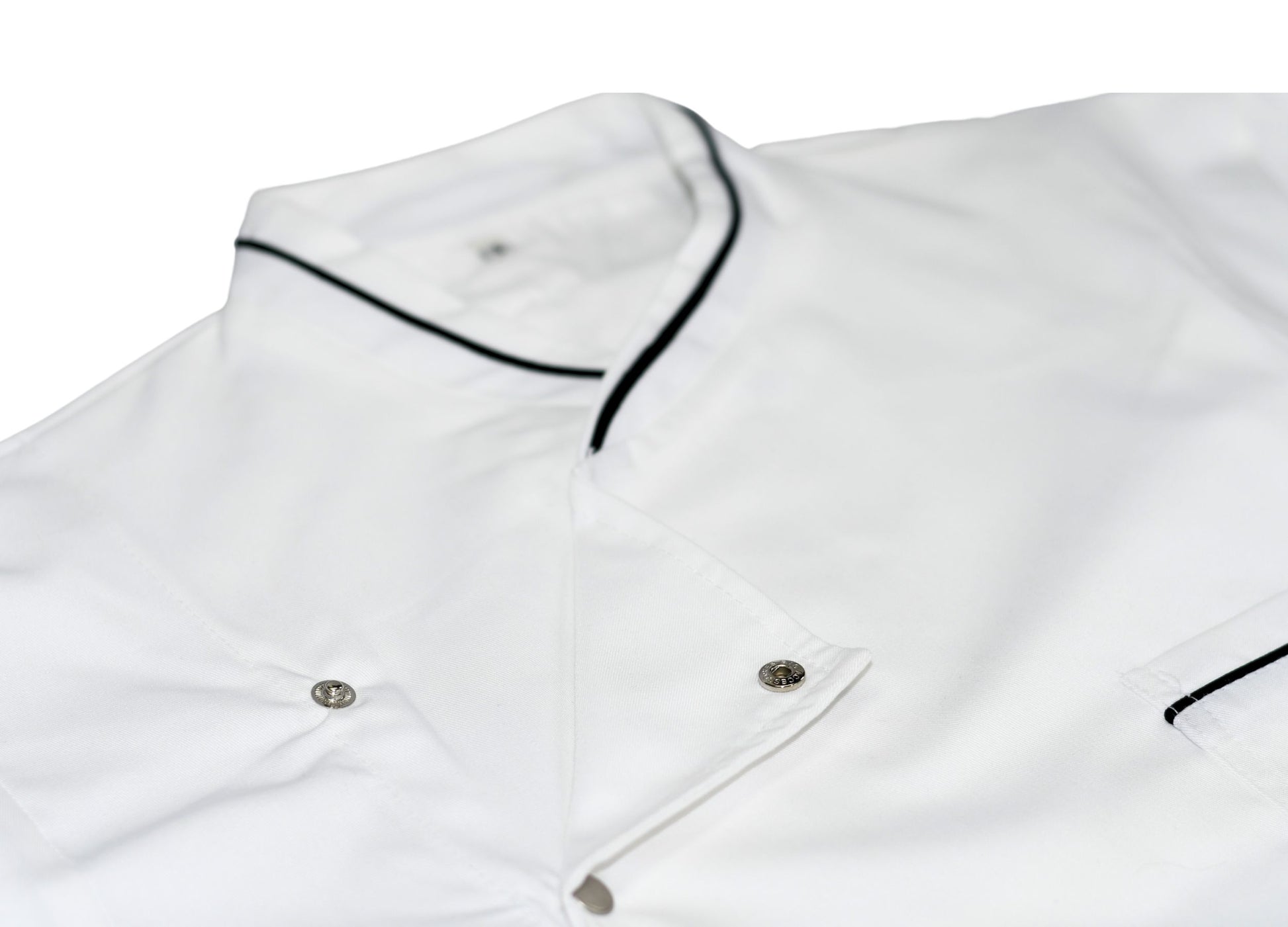 Chef Blouse white with Black Trim Detail